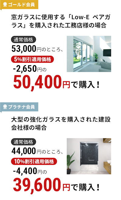 当店だけの3つの割引｜オーダーガラス板.COM