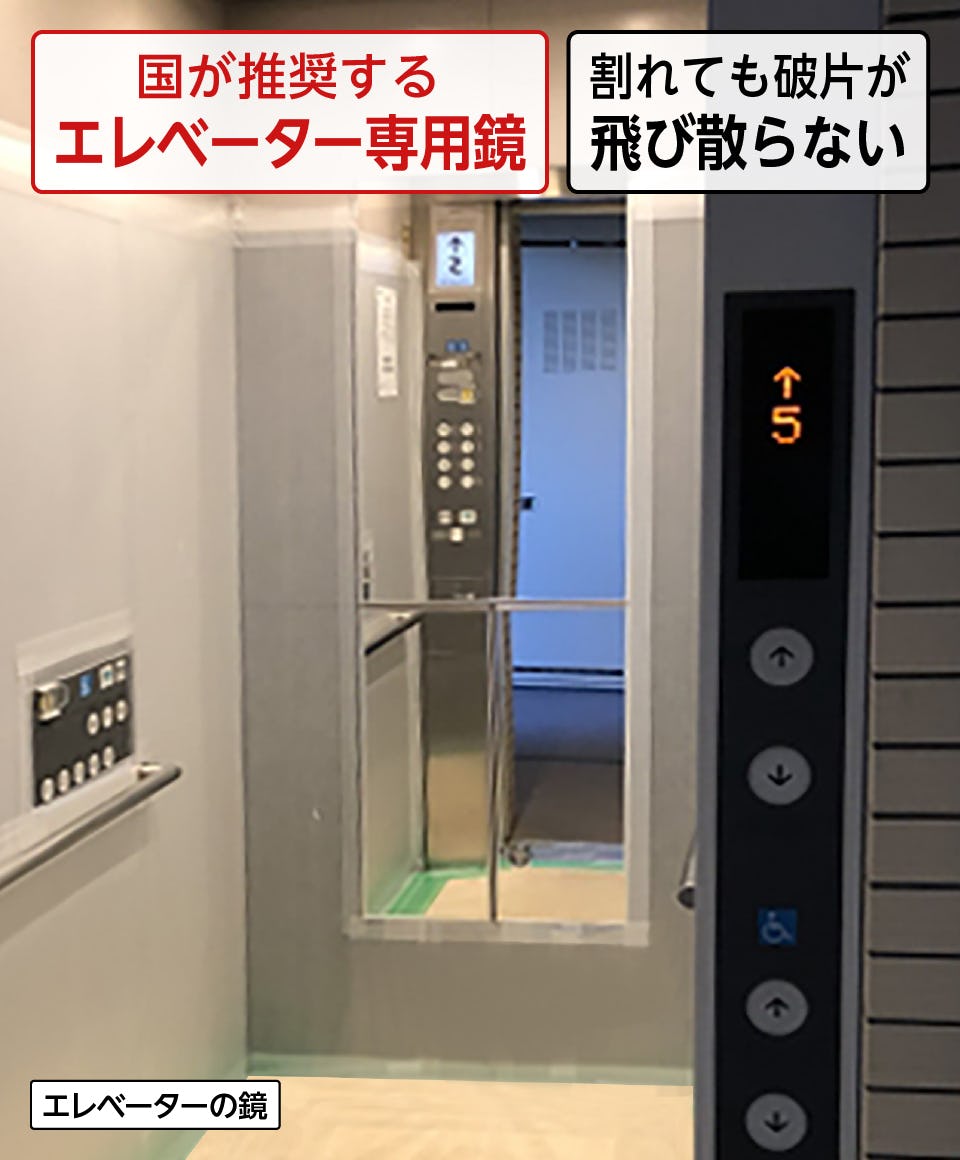 エレベーター用ミラー(合わせミラー) - 01