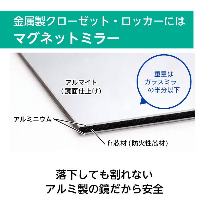 クローゼット・ロッカー用の鏡】3種類／定寸・オーダーOK