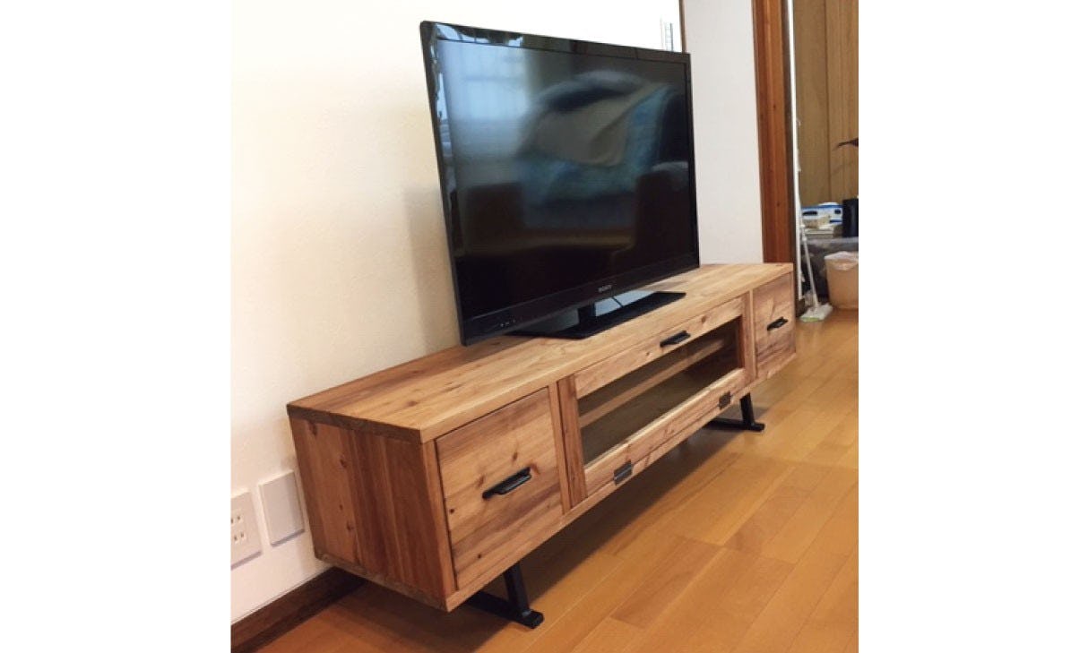 テレビ台のガラス扉をフロートガラスでDIYした事例2つ(愛媛県W様