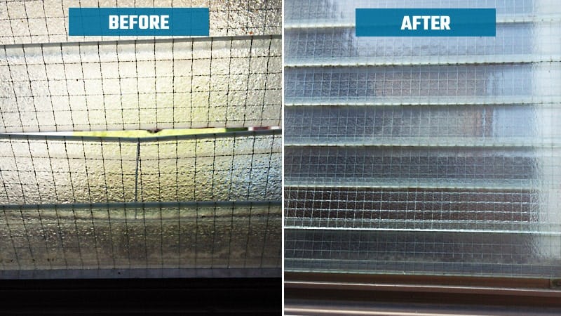 ルーバー窓の割れ替えに 網入り型板ガラス 霞クロスワイヤ を使用した事例 東京都豊島区 N様 オーダーガラス板 Com ルーバー窓の割れ替えに 網入り型板ガラス 霞クロスワイヤ を使用した事例 東京都豊島区 N様 オーダーガラス板 Com