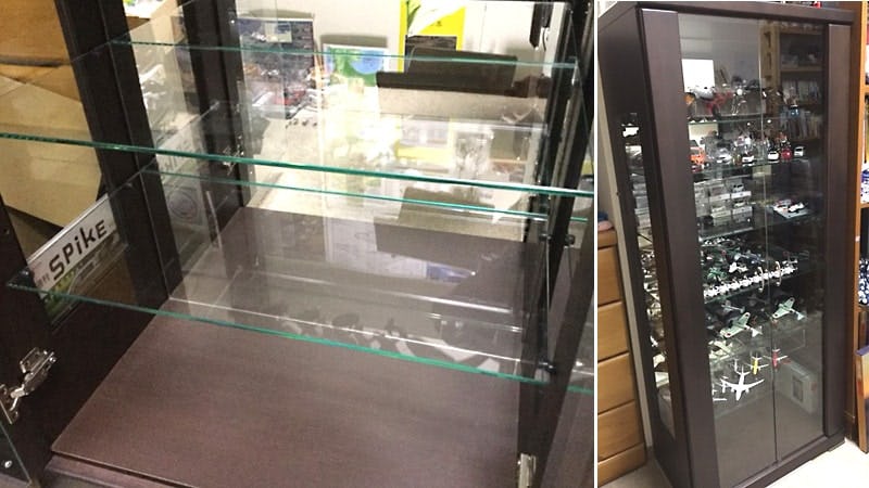 ショーケースの棚板を増設！「透明ガラス」を使用した事例(埼玉県 