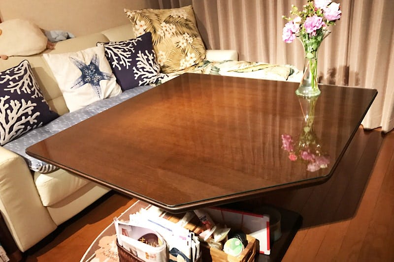 おしゃれで素敵なインテリアガラステーブル　八角形 八角形ガラステーブル ローテーブル 座卓 8角形