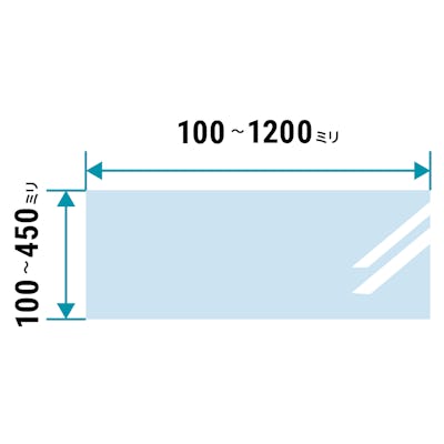 透明ガラス：ステンレス棚柱セット - 棚板は1ミリ単位のサイズオーダーが可能