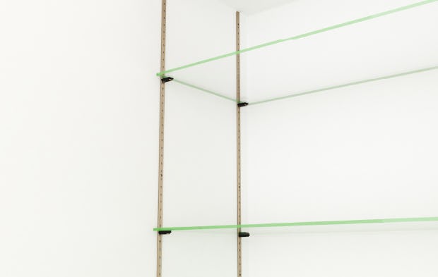 強化ガラス：ステンレス棚柱セット - 取付方法⑤ガラスを設置し完成
