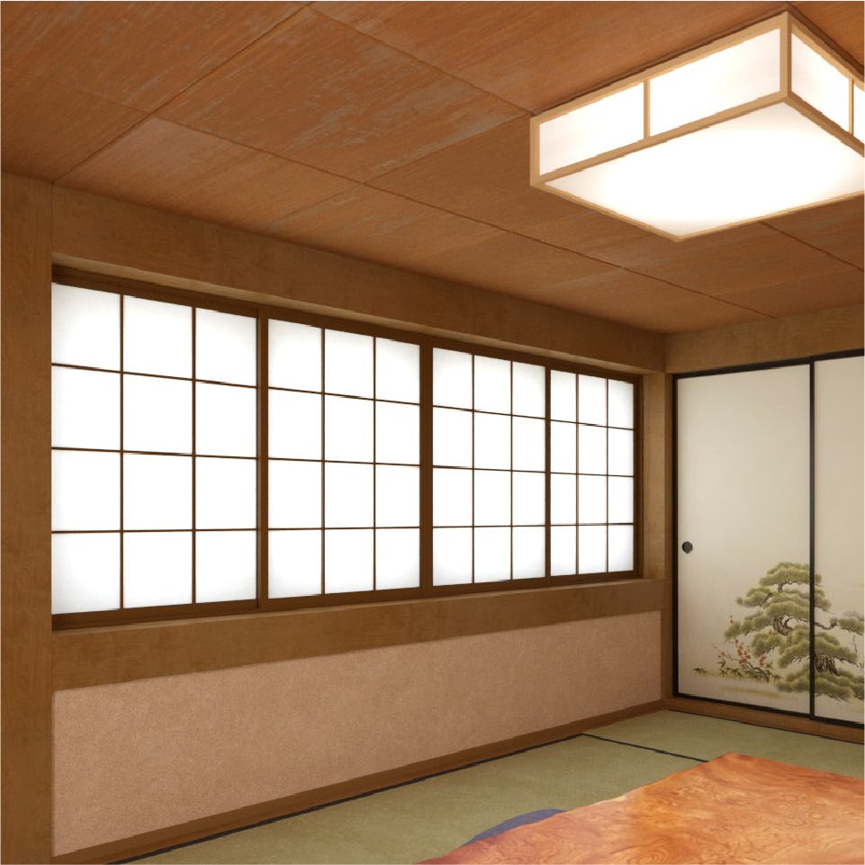 LIXILの内窓「インプラス」引き違い窓(4枚建て) - 和室の窓に使用した事例