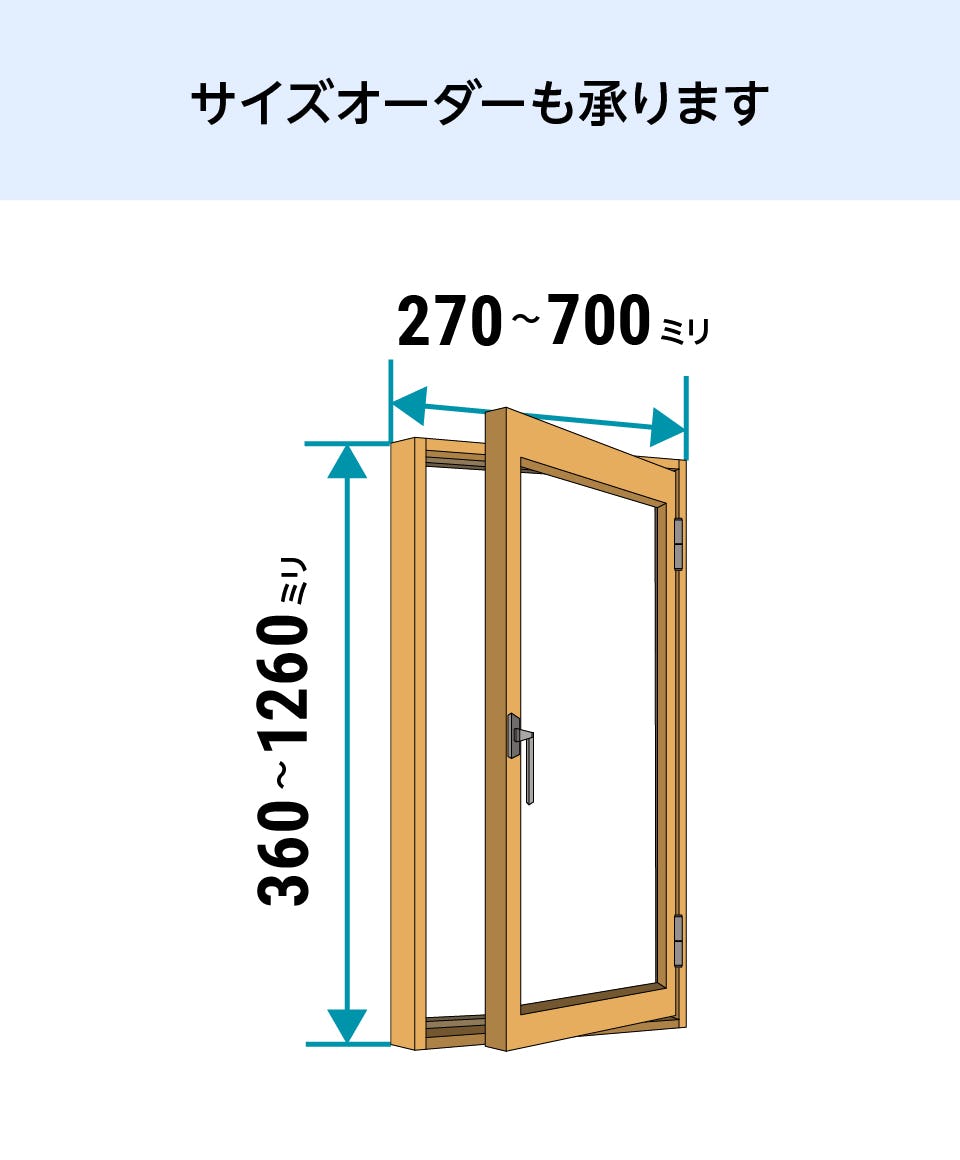 内窓インプラス】開き窓タイプ／サイズオーダー販売