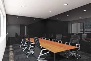 カラーガラスを会議室に使用した事例